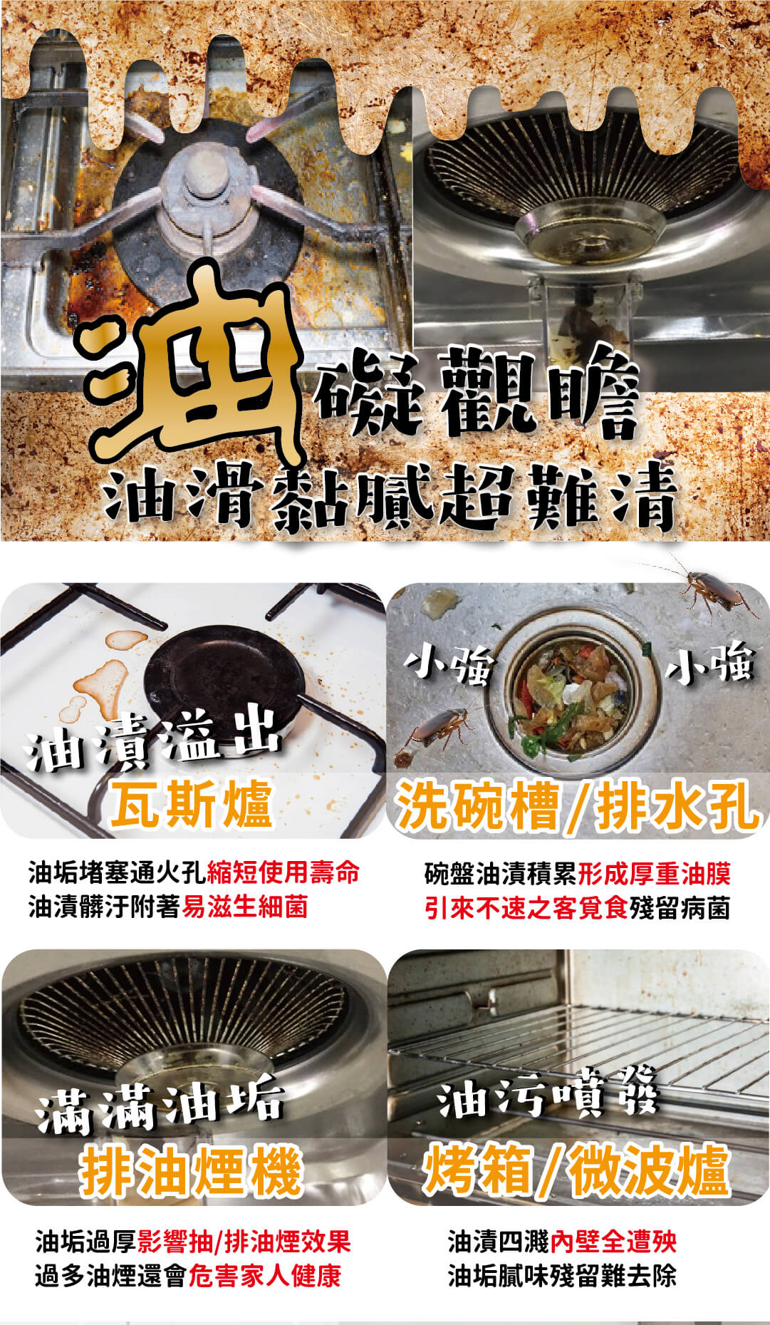 瓦斯爐/洗碗槽/排水孔/排油煙機/烤箱/微波爐